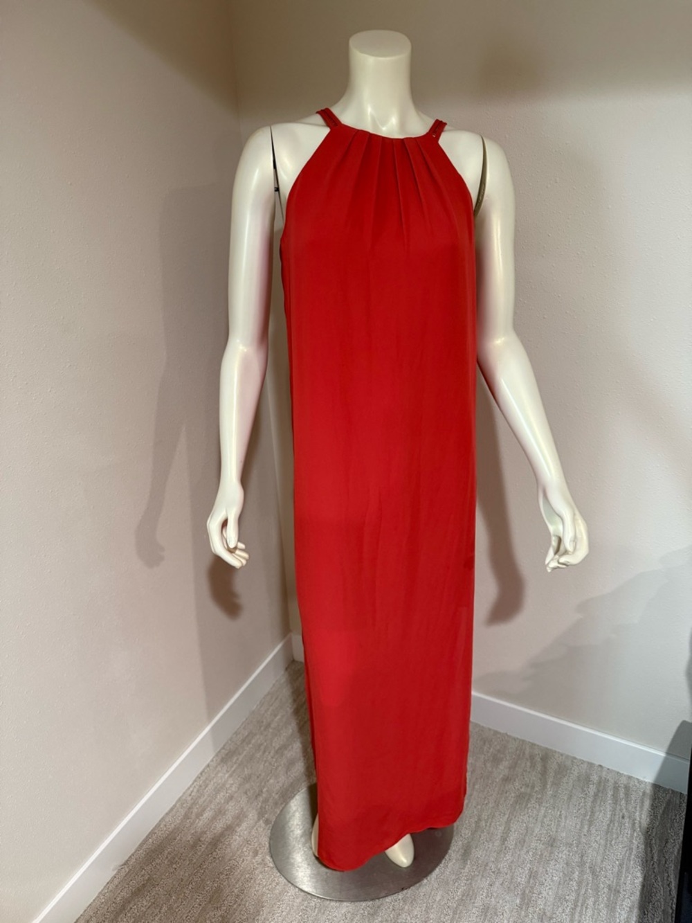 White House Black Market Red Halter Maxi Dress